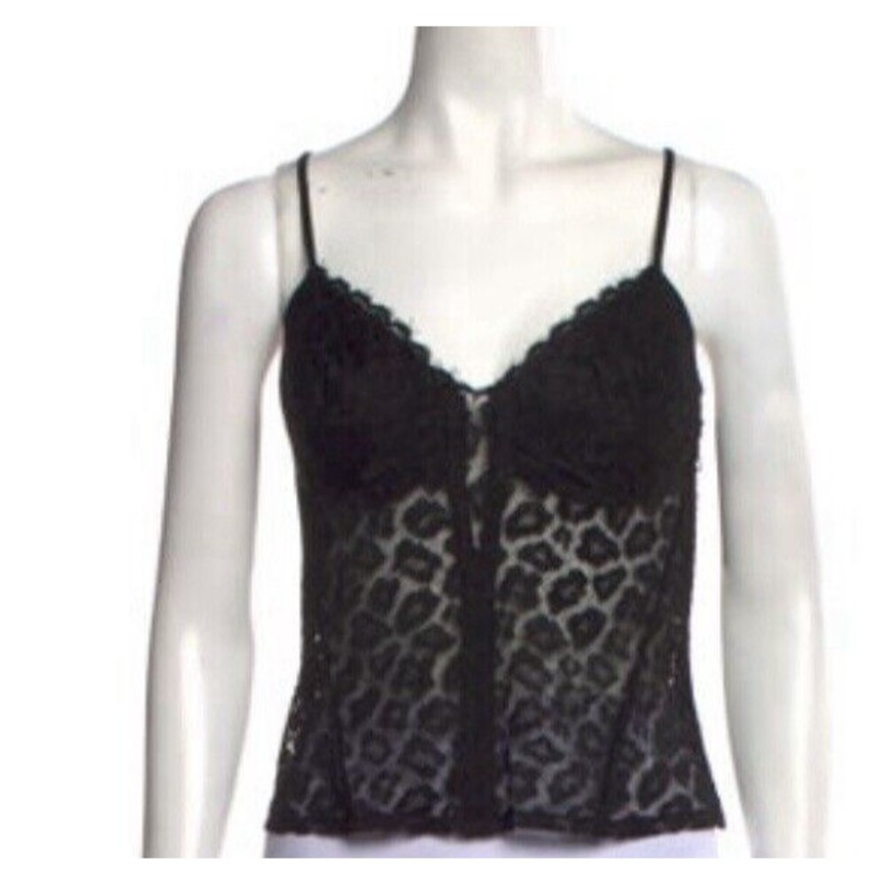 La Perla Vintage 90s Black Lace Corset Style Bustier Top size IT 46/US 10